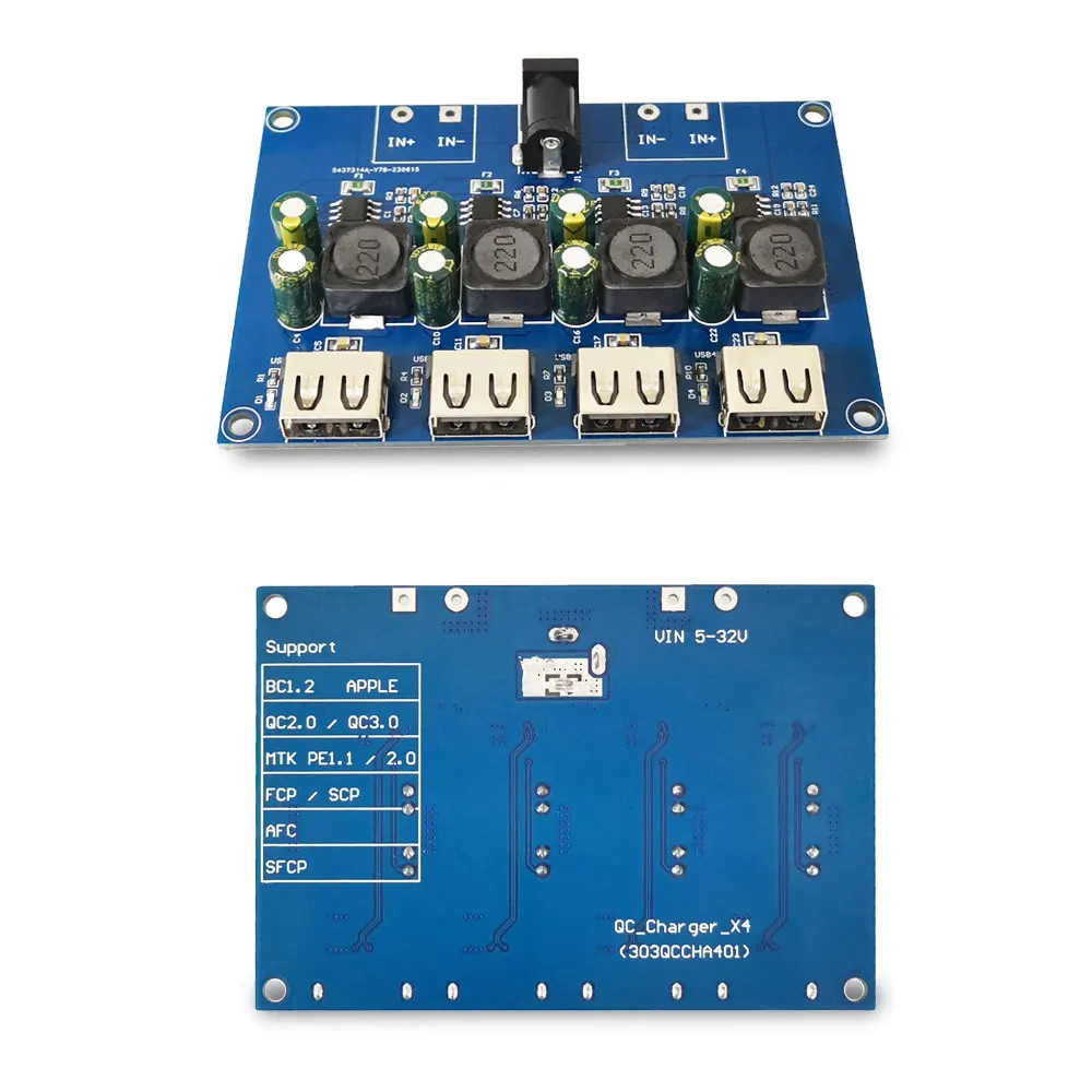 4 Channel USB QC3.0 QC2.0 USB DC-DC Buck Converter Charging Step Down Module to Fast Quick Charger Circuit Board Power Supply