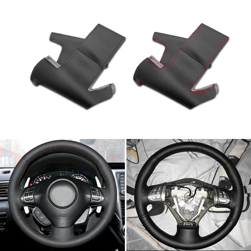 Perforated Leather Steering Wheel Cover Trim For Subaru Forester 2008-2012 Impreza 2008 2009 2010 2011 Legacy 2008-2010 Exiga 2