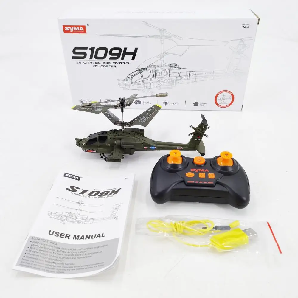 Apache Double Paddle Remote Controlled Helicopter Full Scale Mini Multifunctional Aircraft Simulation Model Toy Festival Gift