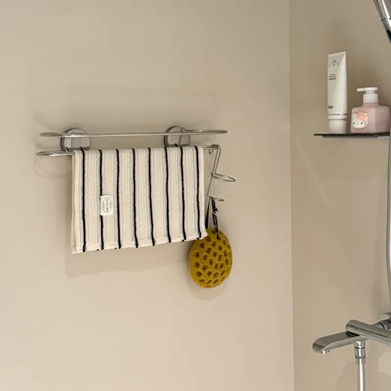 Stainless steel towel rack toilet non-punching suction cup