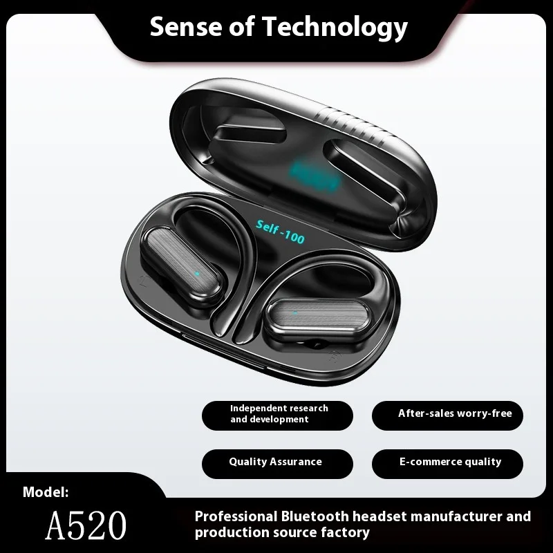 A520 Wireless Bluetooth Headset HD Sound Quality Stereo Universal Touch Light Mini High Earplugs Anti-Sweat