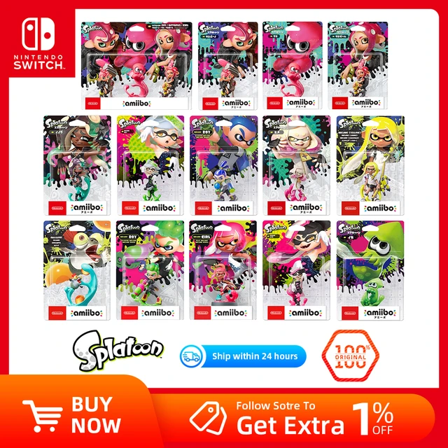 Nintendo Amiibo - Splatoon 3 SMALLFRY / INKLING (YELLOW) / shops OCTOLING (PURPLE)