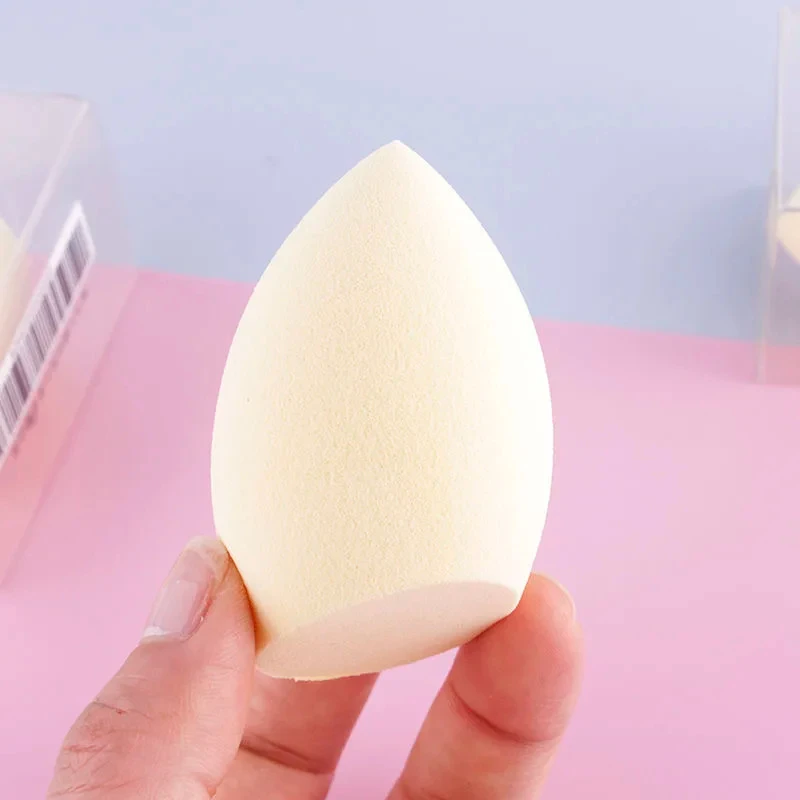 Éponge de beauté végétalienne avec logo personnalisé, vente en gros, sans latex, mélangeur de poudre, crème liquide, étiquette privée, tasse transparente, éponge de maquillage, 50 pièces