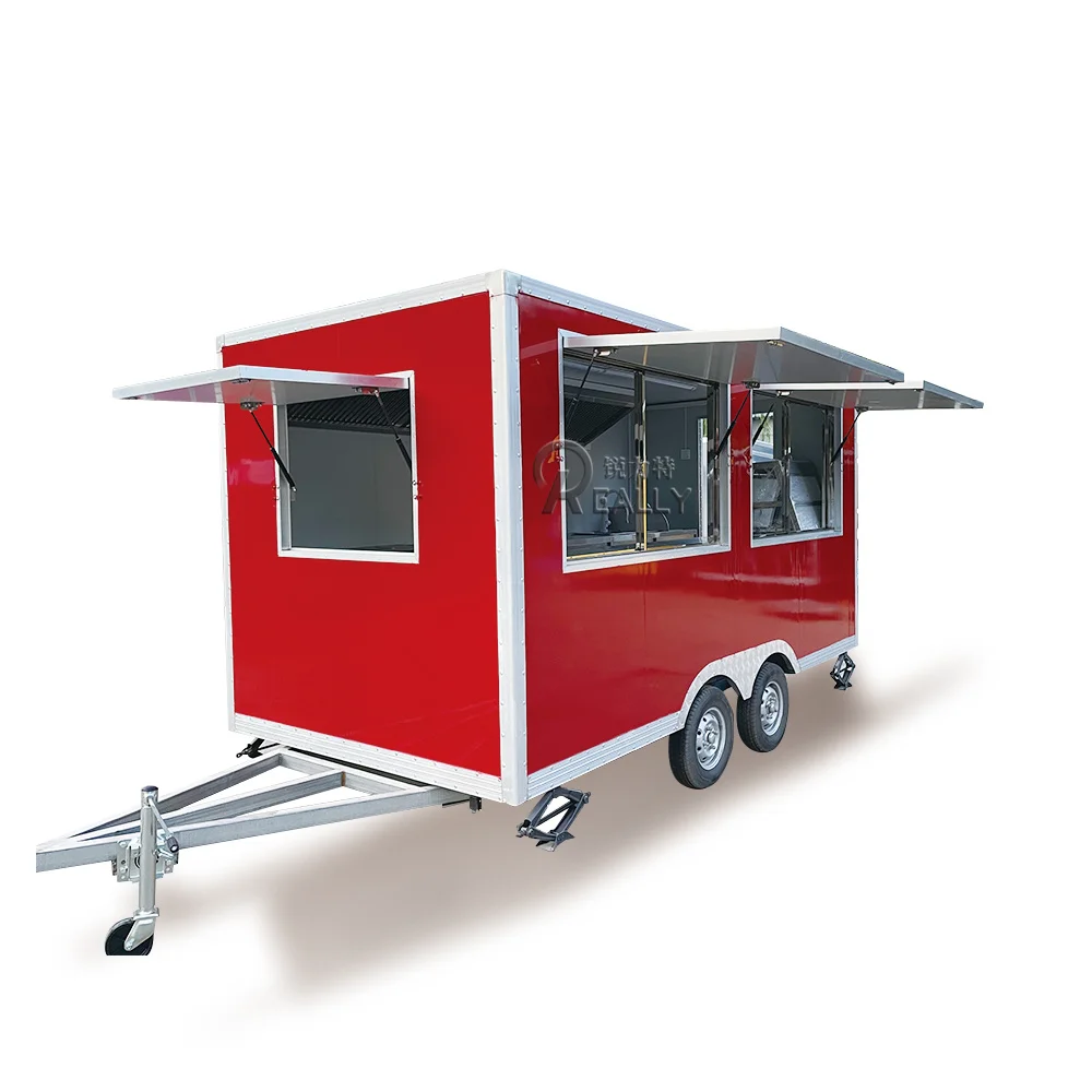 Concession Food Trucks For Sale In China Hamburger Cart Food Truck Mobile 4M Food Trailer Hot Dog BBQ Trailer