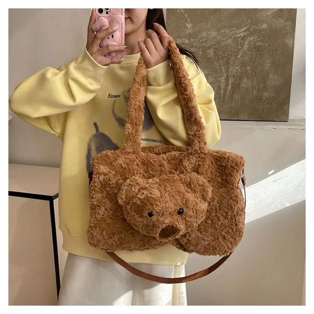 Gift Plush Bear Shoulder Bag Large Capacity Adjustable Bear Doll Handbag Small Bear Backpack Kids Girls