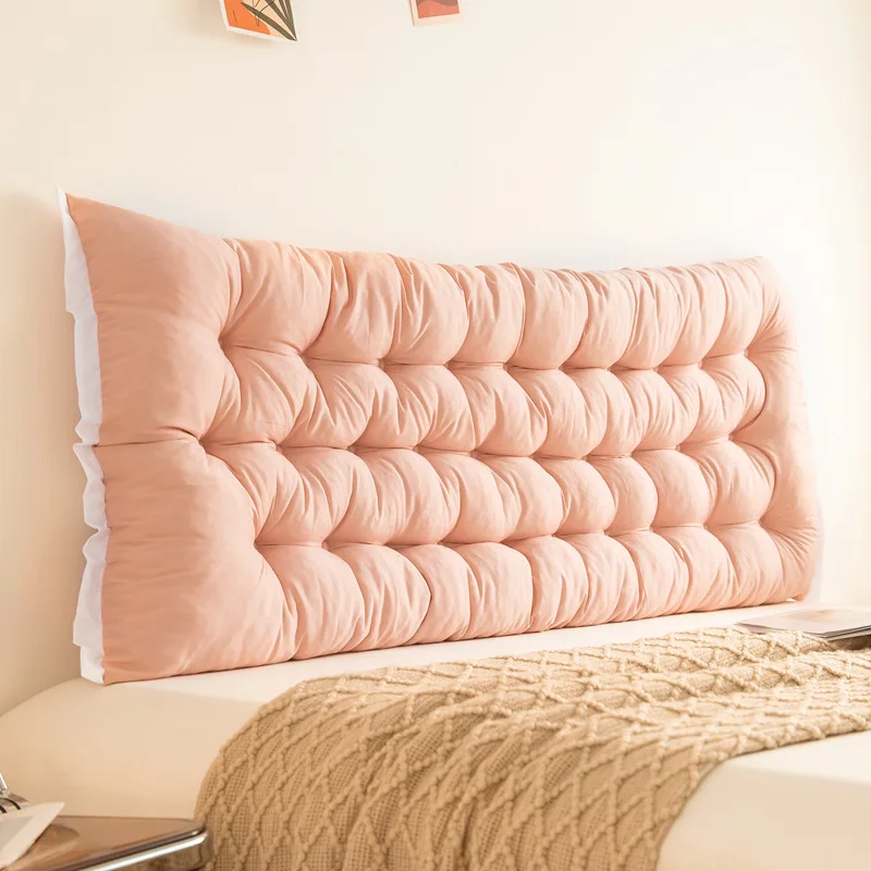Solid Color Plush Cushion Soft Lace Headboard Neck Stuffed Pillow Body Bedside Back Bed Cushion Large Backrest Support Bolster