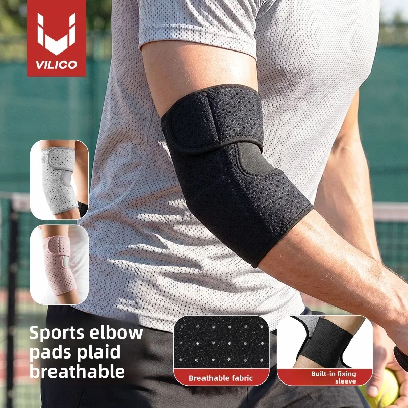 Breathable Compression Elbow Pads for Basketball Tennis Fitness Workout Arm Guard with Adjustable Straps Joint Protection