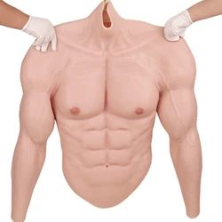 Silicone Muscle Suit Fake Belly Body For Cosplayers Bodybuilding Chest Man Crossdresser Movie props Chest Muscles Costume