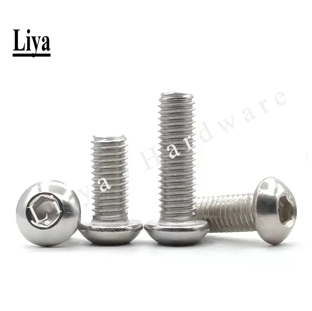 M1.6 M3 M4 M5 M6 M8 M10 M12 ISO7380 Stainless Steel 304 A2 Round Head Screws Mushroom Hexagon hex Socket Button Head Screw