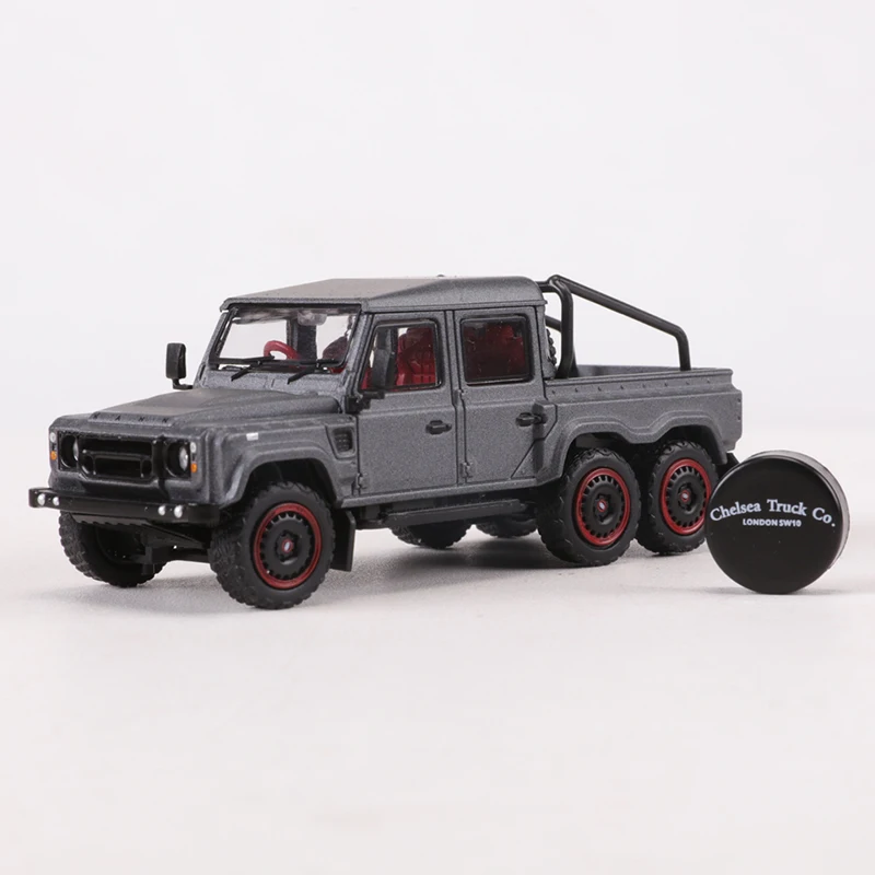 GCD 1:64 Land Rover Defender 6x6 ordinary gray /Black RHD Diecast Model Car