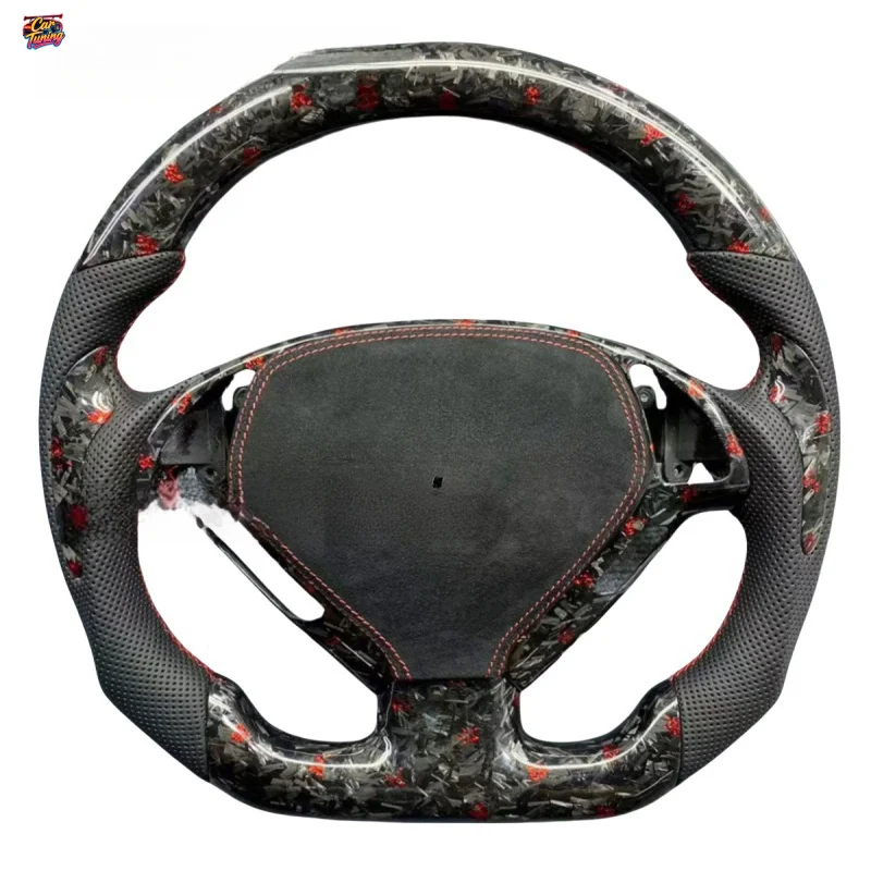 Customized Leather Racing Sport Steering Wheel for Infiniti G25/G35/G37/QX60/Q50/Q60 Carbon Fiber Modification Without Airbag