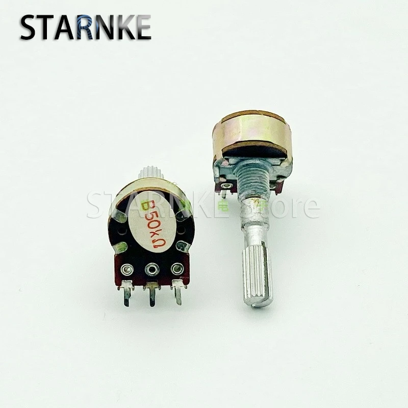 2 buah WTH148 16 tipe B50K B503 6-Pin Speaker ganda penguat Volume Audio potensiometer bunga panjang poros 30mm