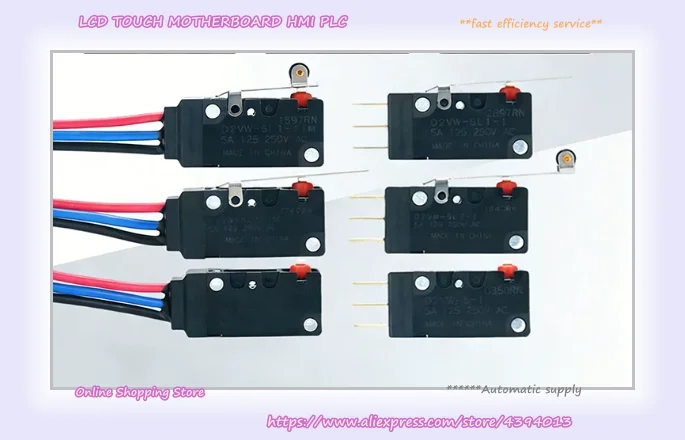 D2VW Series 5A Silver Contact Sealed Micro Switch D2VW-5L3-1M D2VW-01L3-1M D2VW-5L1A-1M