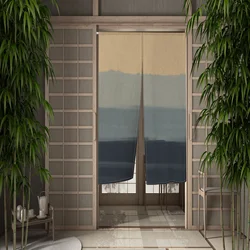 Japanese Door Curtain Modern Gradient Color Bedroom Living Room Restaurant Doorway Decoration Kitchen Partition Hanging Curtains
