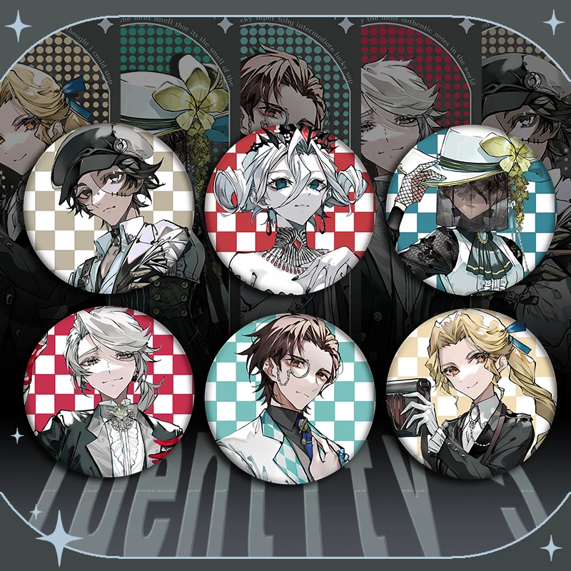 Identity V Norton Composer Orpheus Cos Anime Brooch Cartoon Collar Badge Laser Ticket Bookmar For Boo