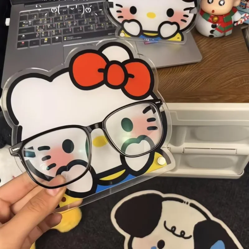 Hello Kitty Kawaii cartoon acrylic hair clip storage rack, glasses frame, cute desktop hairstyle accessories, glasses frame
