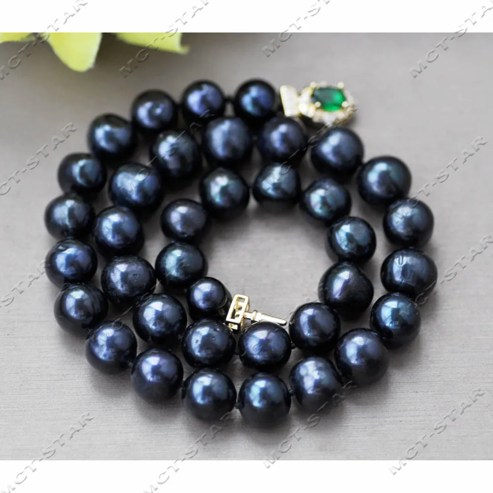 

Z14254 Настоящее черное круглое ожерелье из пресноводного жемчуга диаметром 17 дюймов и диаметром 11 мм, зеленый CZ