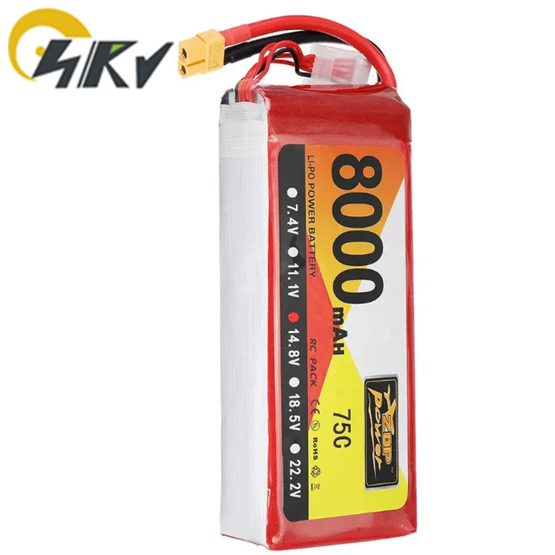 ZOP POWER Aviation Model Battery 11.1V 8000mAh RC Battery 3S High Rate 75C FPV RC Drone Batteries