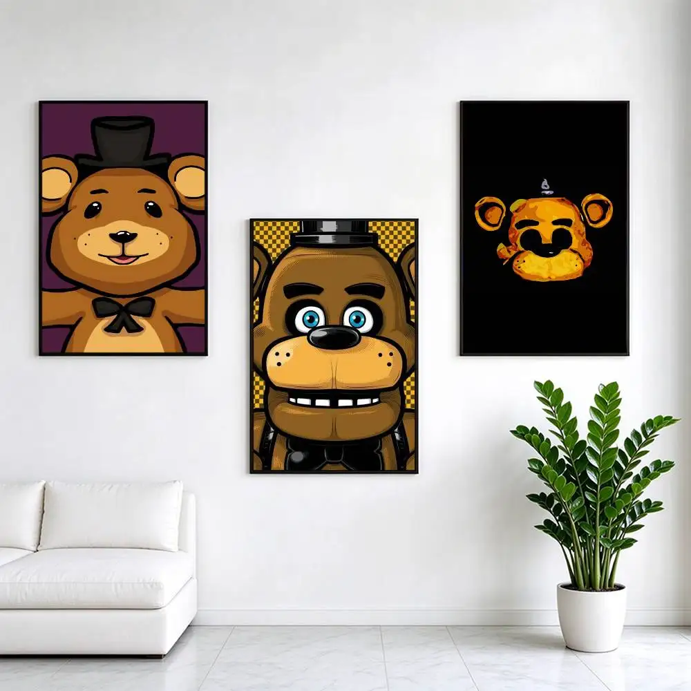 Freddy Fazbear  Poster High Quality Dorm Living Room Aesthetic Wall Decoration Painting Stickers Gift