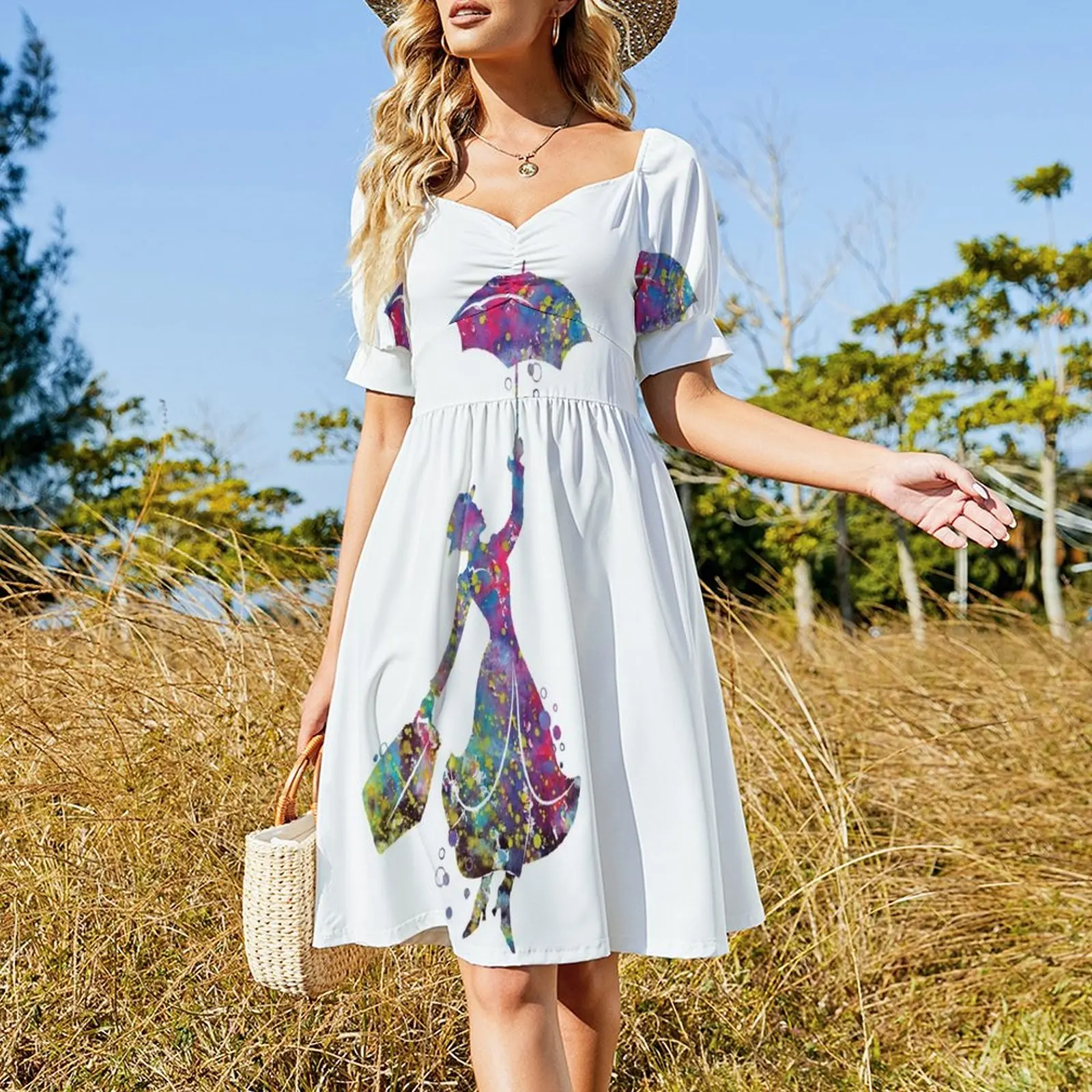 Mary Poppins Short Sleeved Dress Dress vintage women's summer clothing 2025 Woman clothing prom dresses Dress