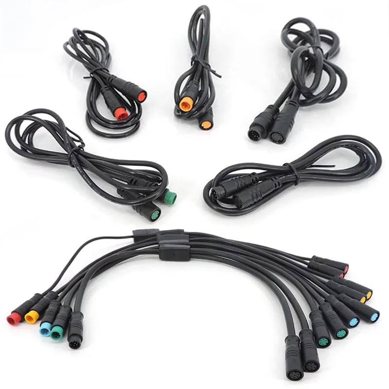 Cable de extensión de Sensor de velocidad para bicicleta eléctrica, conector macho y hembra, impermeable, línea M8, 2, 3, 4, 5, 6 y 8 pines