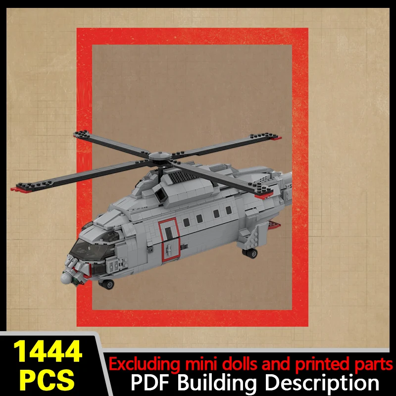 WZ-22 Transport Helicopter Model MOC Building Bricks War Equipment Modular Technology Gifts Holiday Assemble Children Toys Suit
