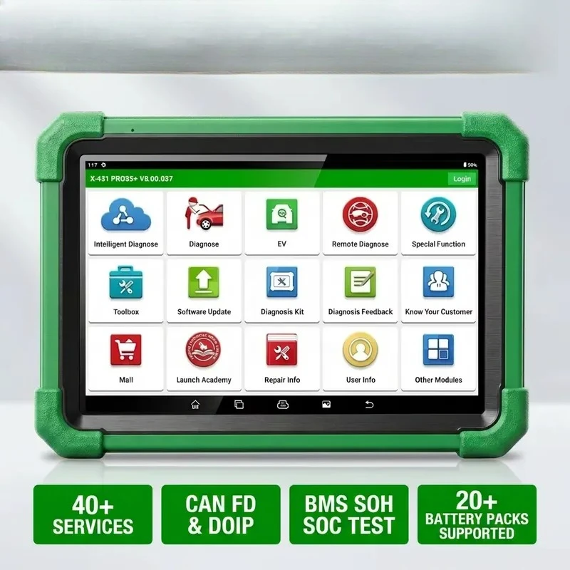 X431 PRO3S+ New Energy EV Diagnostic Tool Battery Pack Tester All System Scanner SmartLink C V2 Remote ECU Coding