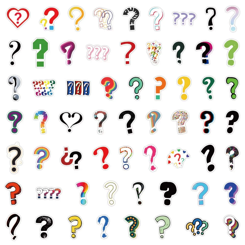 

60PCS Creative Question Mark Stickers - Removable Decorative Stickers for Journaling, Scrapbooking, and Phone Case Decor
