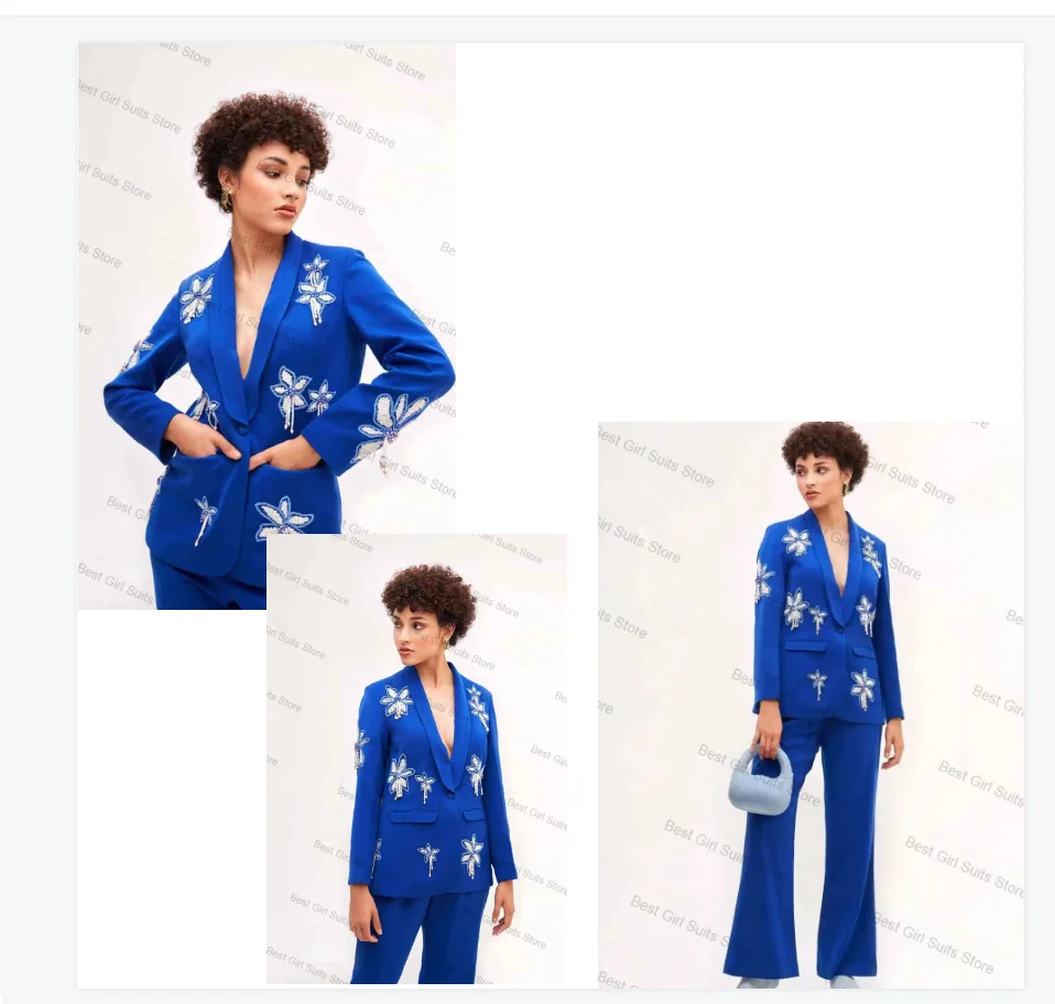 

Роскошный женский костюм с жемчугом, комплект брюк, комплект из 2 предметов: пиджак + брюки, пояс, официальная офисная женская куртка, свадебный смокинг на заказ, пальто для выпускного вечера