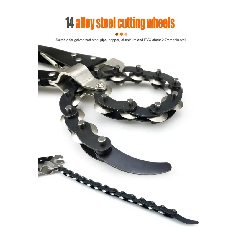 

15 Chain Vise Locking Wrench Locking Chain Pliers Clamp 15 Chains Vise Wrench Pipe Cutter Tool Aluminium Alloy Chain Pipe Cutter