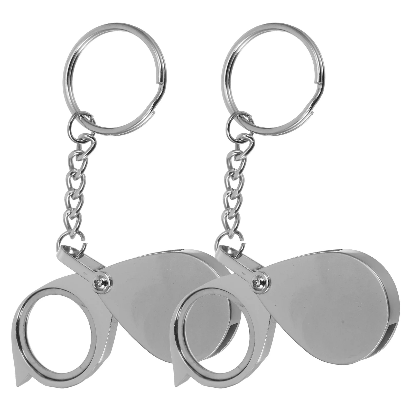 

2Pcs Portable Mini Magnifying Glass Keychain Handheld Pocket Magnifier for Reading Jewelry Appreciation Clear Lens