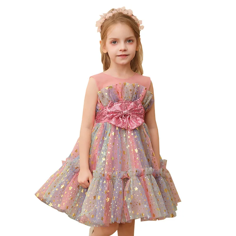 Baby Girl Spanish Luxury Princess Dresses For Infant Party Birthday  Kids Holiday Dress Girls 1 2 To 8 Years Pink Child Clothes