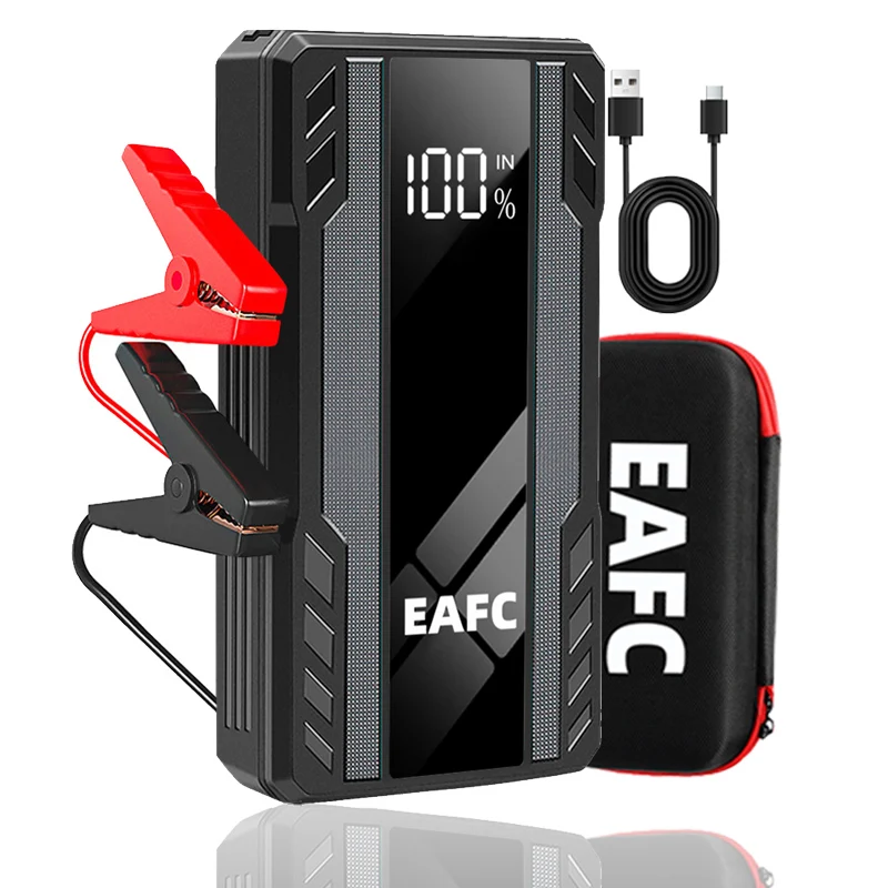 EAFC Car Jump Starter 1000A Battery Charger 12000mAh Emergency Power Bank Booster with LED Lighting Starting Device for 12V Cars