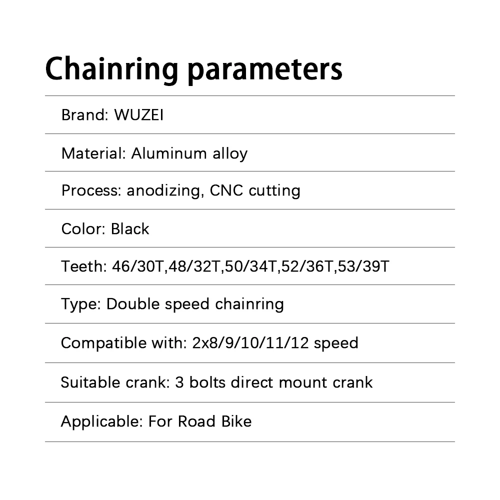 Prowheel Rennrad-Kurbelgarnitur 165 170 172,5 mm Doppelgeschwindigkeits-Kettenblatt 46/30 Zähne 48/32 Zähne 50/34 Zähne 52/36 Zähne 53/39 Zähne Geschwindigkeit Fahrradkettenblatt – Detail 6