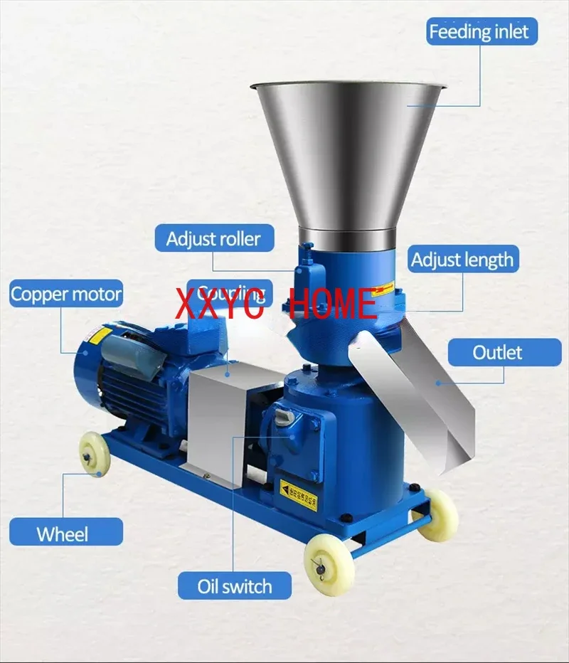 Poultry Animal Sink Feed Processing Machines Cattle Chicken Pig Rabbits Fish Duck Catfish Fodder Feed Pellet Mill Making Machine