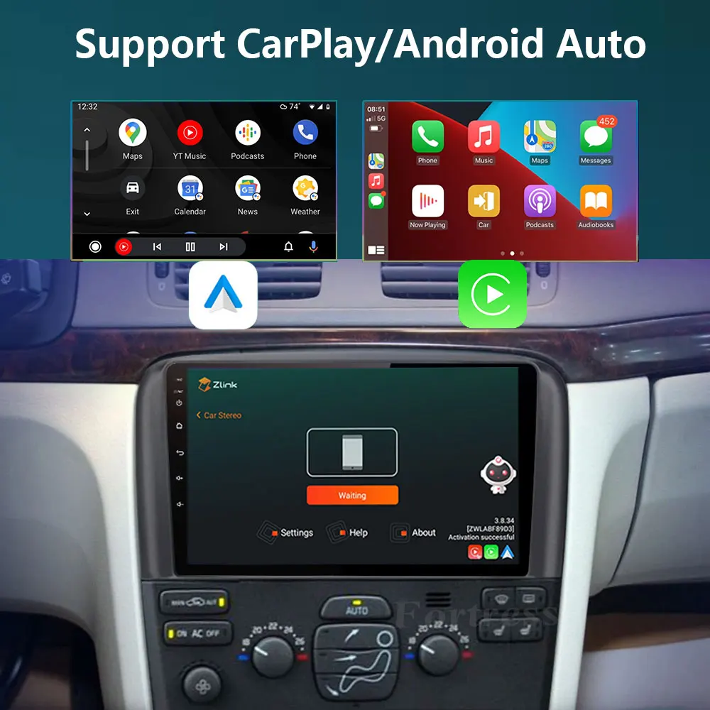 Android For Volvo S80 1998 - 2006 Car Video Carplay Radio Auto Multimedia Player DSP WiFi CPU NO 2din DVD Head Unit GPS Dash Cam