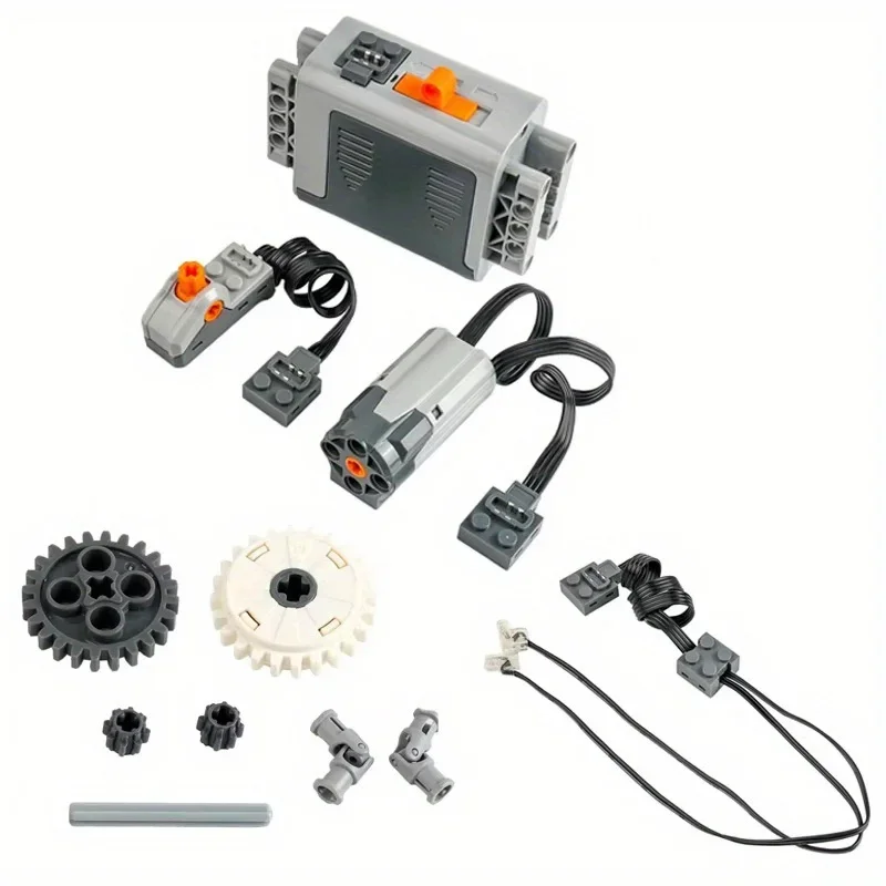 Power Functions M Motor Technical Blocks Parts Set 8293 Gears/Light Strips/Shaft Connector For MOC Bricks 42068 42050 Model Toys