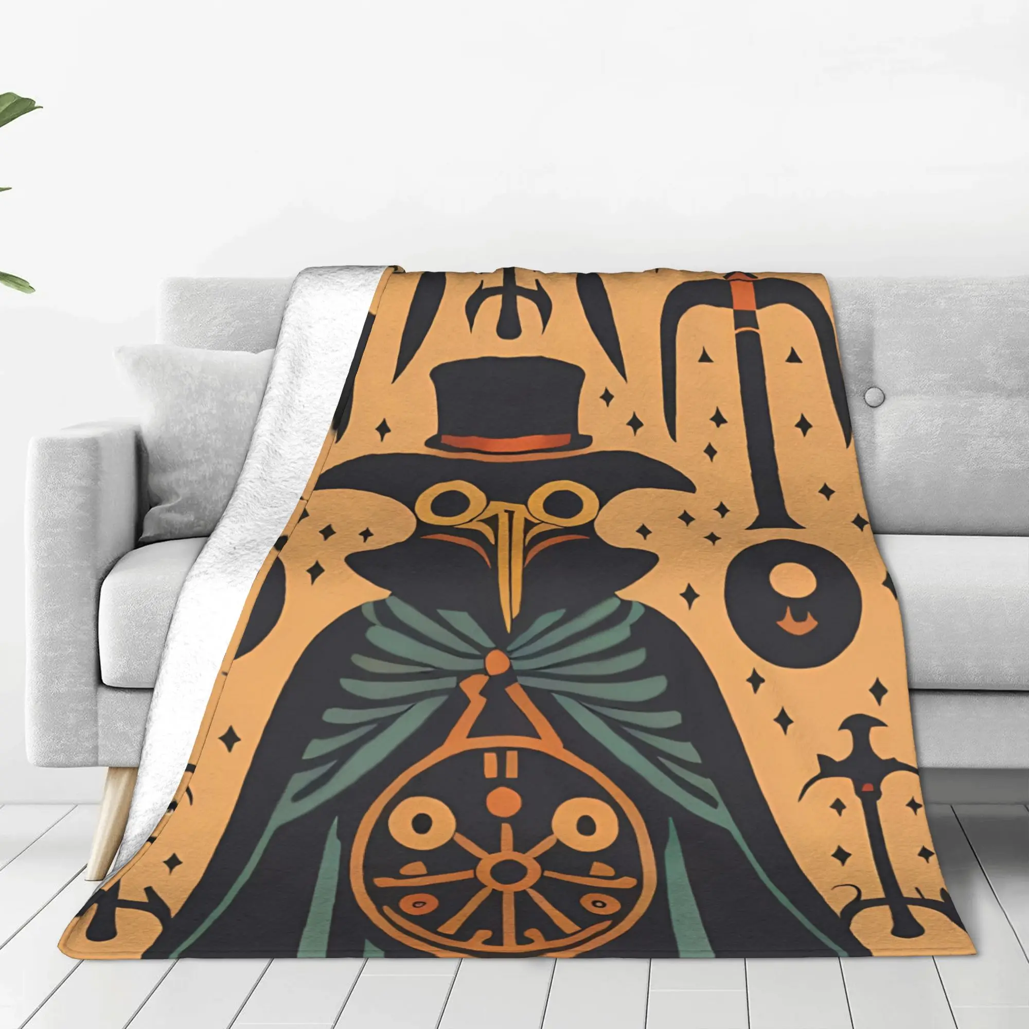 1PC Plague Steampunk Goth SCP Foundation Home Room Decorations Winter Blankets For Adults Bedding Home Interior Sofa Knee
