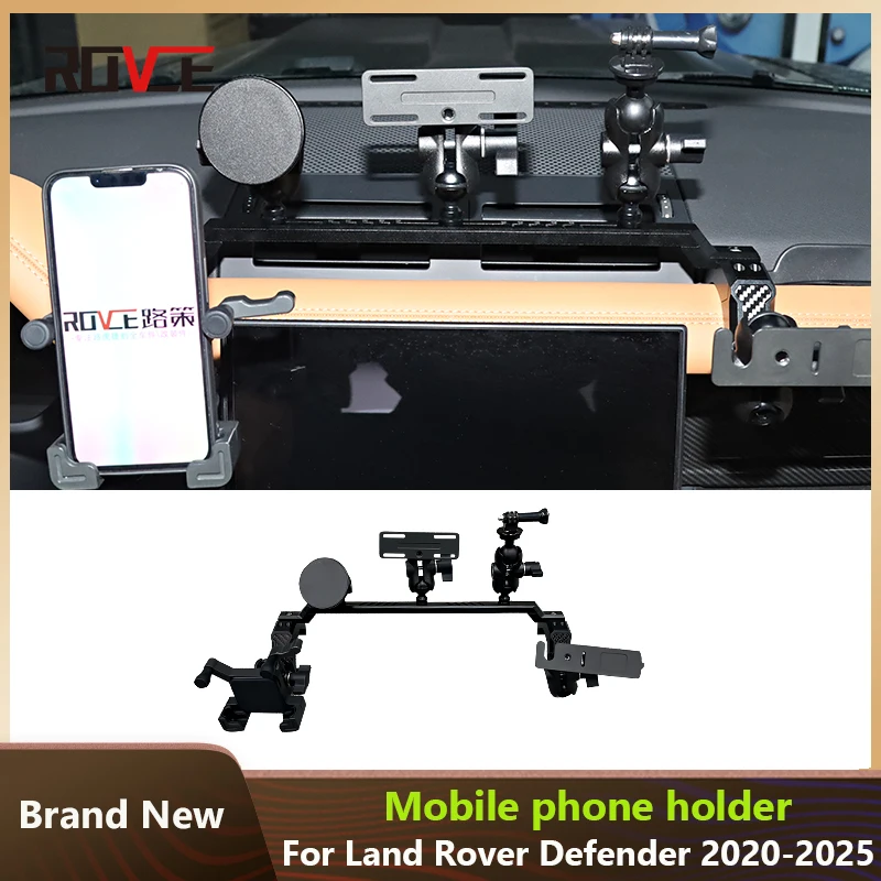 

ROVCE Car Mobile Phone Holder Multifunction Holder GPS Navigation Bracket For Land Rover Defender 90 110 2020-2025 Accessories