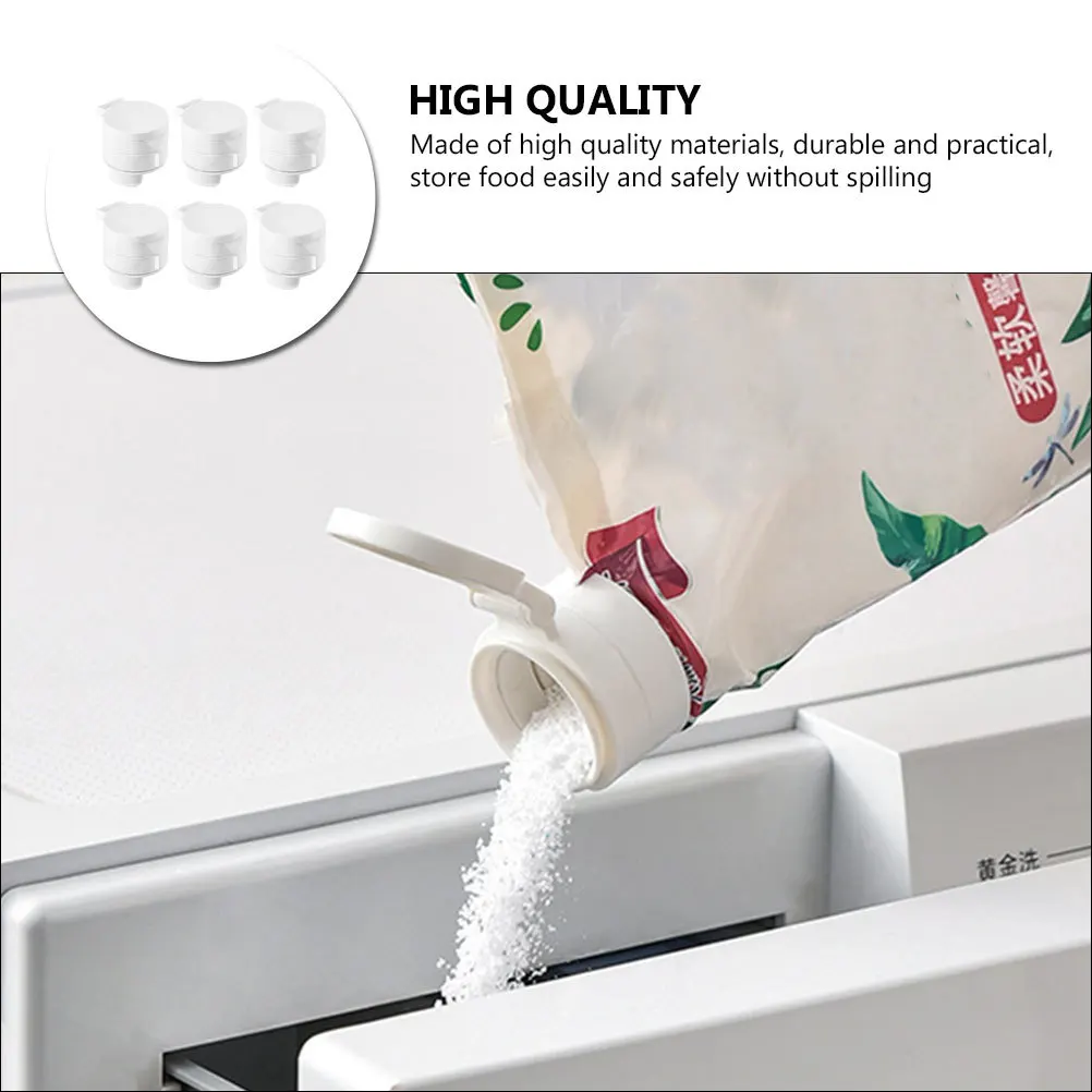 

6Pcs Portable Food Sealing Clips High Quality Storage Bag Clamp Freshness Sealer White Snack Bag Clips Sealing Clip