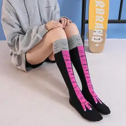 Qisin Woman Sexy Personalized Socks Ladies Funny Stovepipe Stockings Cute Over-the-knee Socks Thin Chicken Foot Socks
