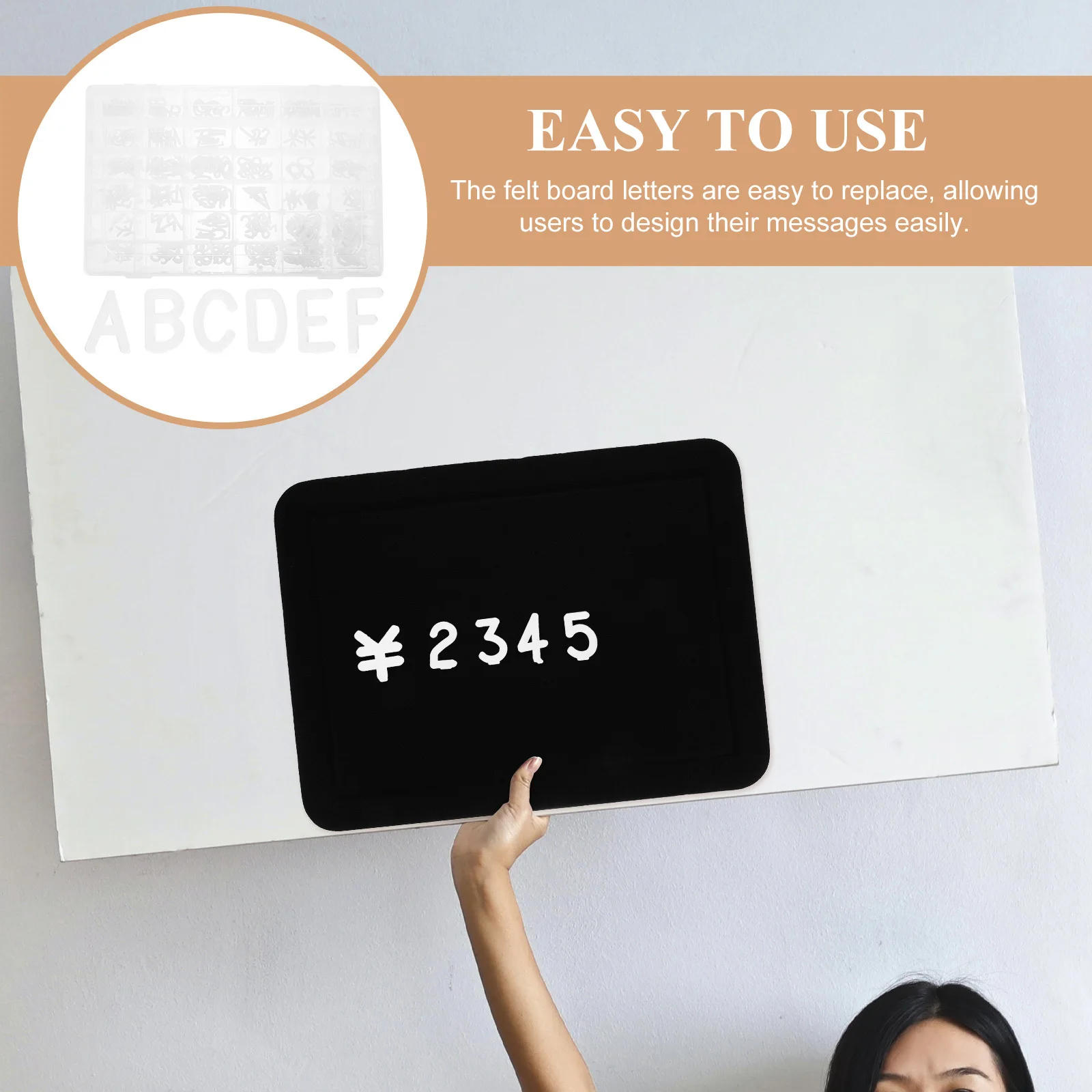 

1Set Felt Board Letters Interchangeable Plastic Alphabet for Message Boards Letter Board Signs Reusable Home Office Decor