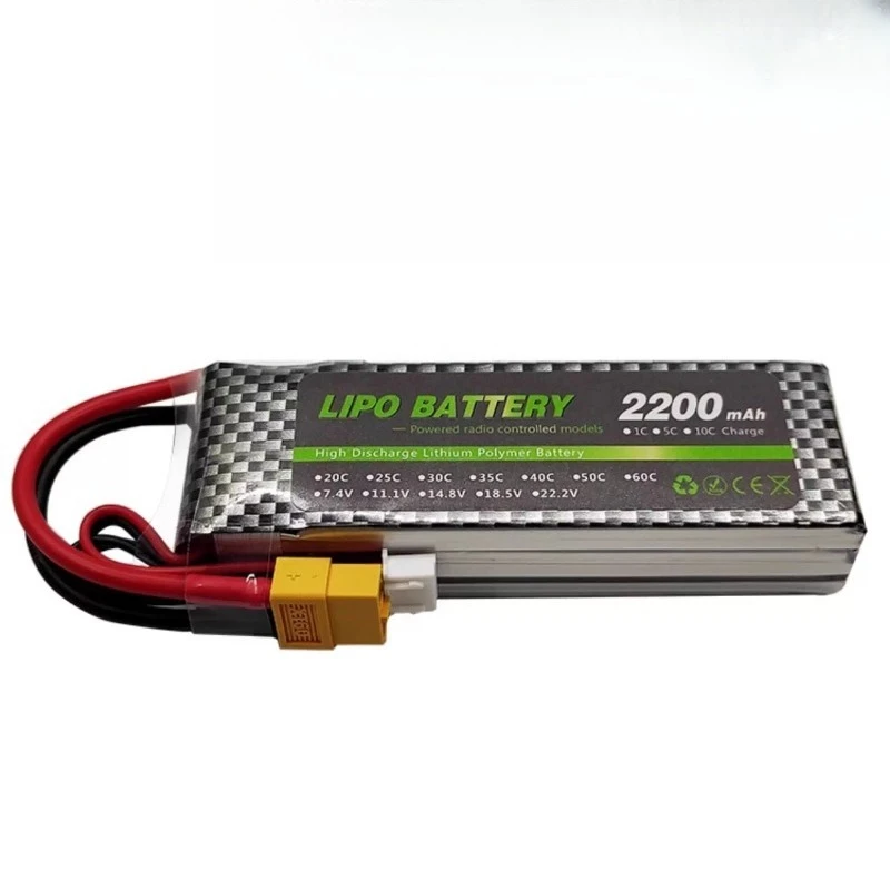7.4V/11.1V 1100/1500/2200mAh 2S/3S 30C Modle General-purpose RC Model Li-ion Battery for Su-27 Toy Car with T/JST/XT30/XT60 Plug