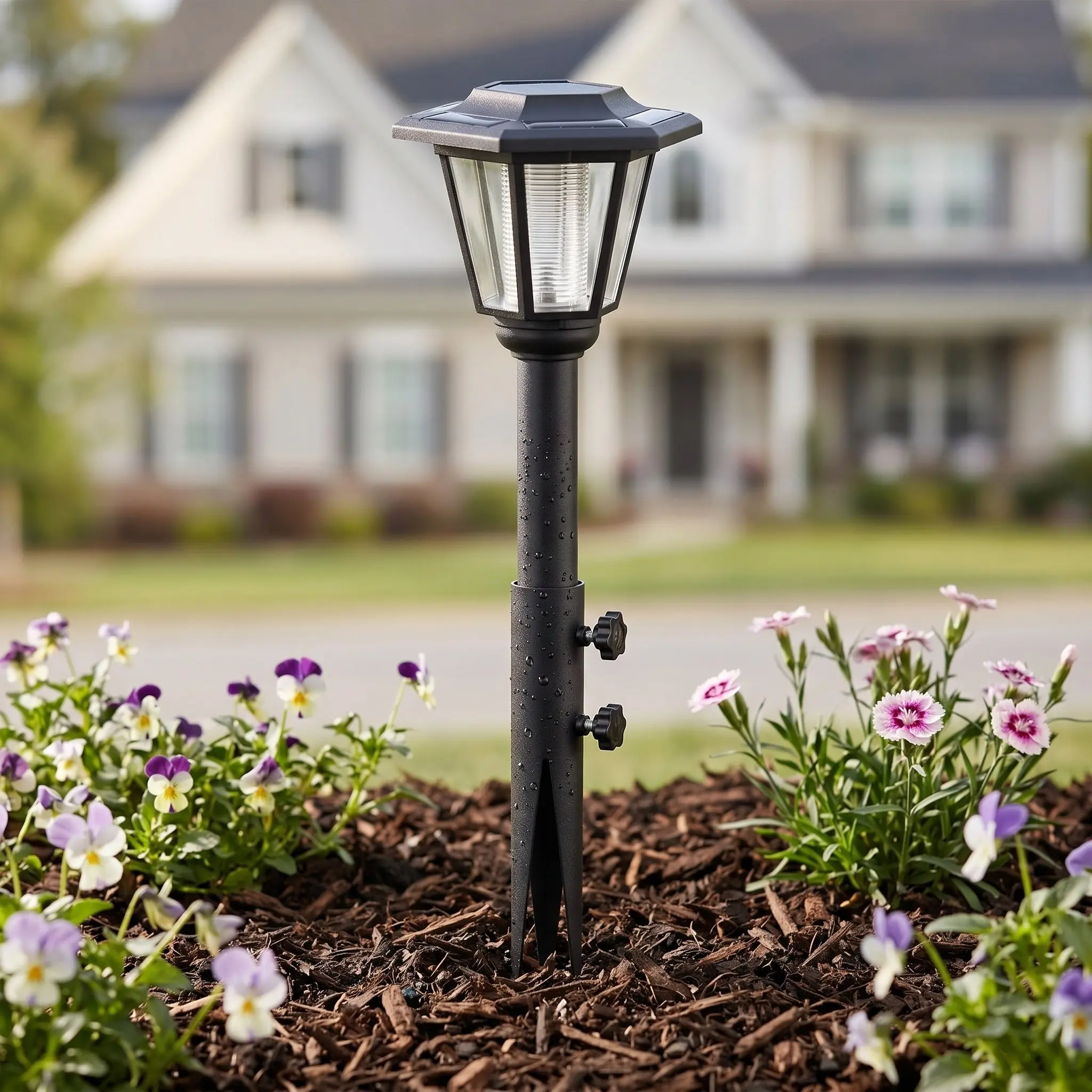 Flagpole Ground Stakes for Outdoor Lights Garden Replacements Lamp Spikes Banner