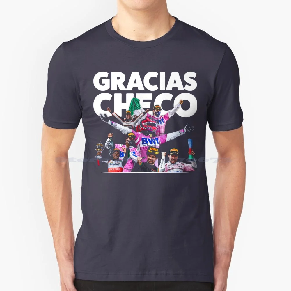 Checo 11 Perez T Shirt 100% Cotton Tee Sergio Perez Checo Sergio Michel Pérez Mendoza 11 Checo Kartooromo Gracias Checo