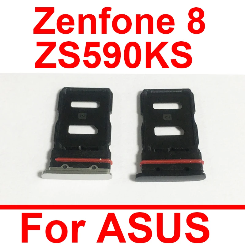 

For ASUS Zenfone 8 ZS590KS SIM Card Tray Slot Card Adapter Reader Connector Repair Parts