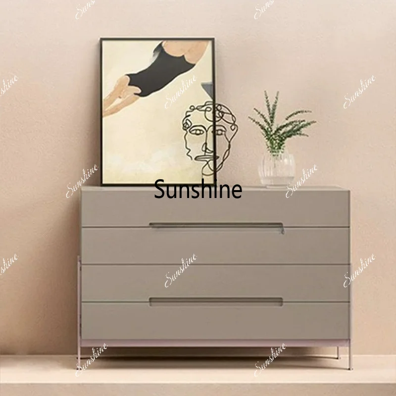 Light luxury modern style bucket cabinet, living room high-foot storage locker