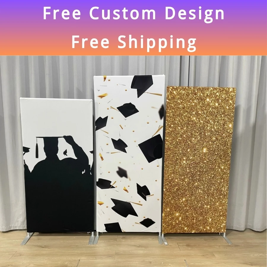 

Aluminum Rectangular Backdrop Stands Set of 3 Customizable Fabric Covers for Birthday Party Outdoor Wedding Decoration