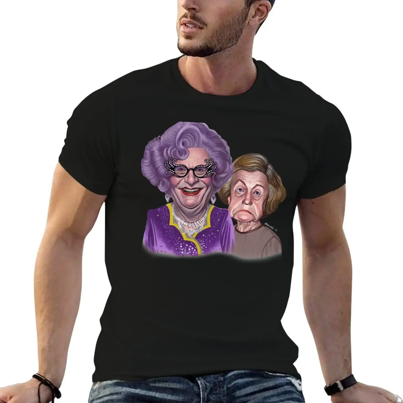 Dame Edna Everage and her constant traveling companion (and bridesmaid) Madge Allsop by James Brennan T-Shirt