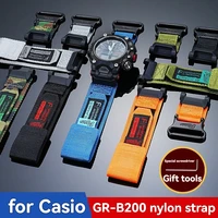 Para Casio G-SHOCK GRAVITYMASTER GR-B200 Correa de reloj de lona de nailon resistente al agua para hombres | Correa para deportes al aire libre para la serie Aviation